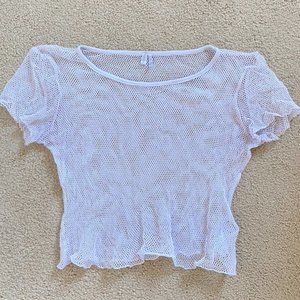 Urban Outfitters Mesh White Top